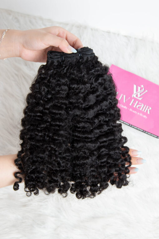 Natural texture of human hair in boho braid style